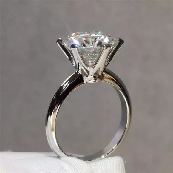 5 Carats Moissanite Engagement Ring Wedding Ring Bridal Ring Fancy Ring- D-VVS1 - Picture 1 of 5